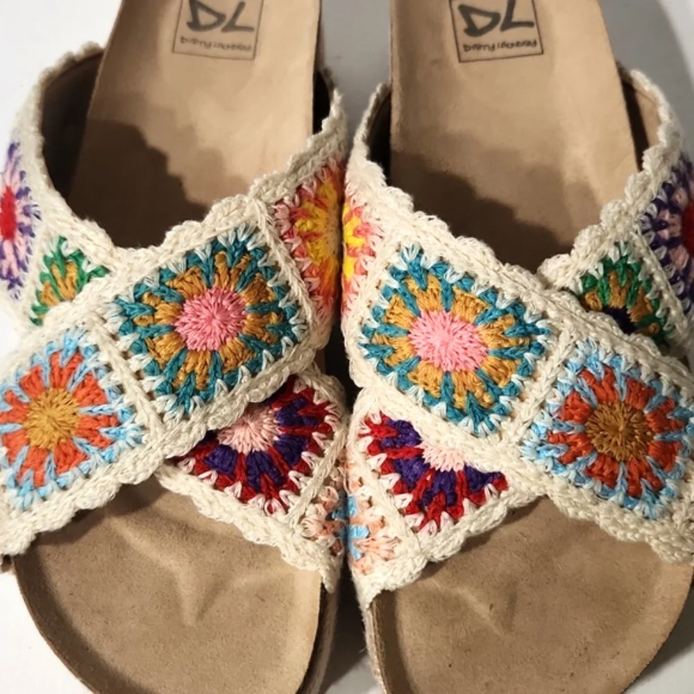 NEW! Dirty Laundry Plays Crochet Chunky Platform Sandals Size 9.5